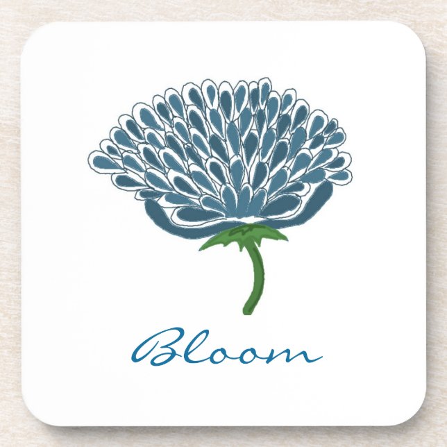 Porta-copo Flor Azul da Moda (Frente)