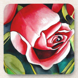 Porta-copo Flor cor-de-rosa da arte da pintura da aguarela do