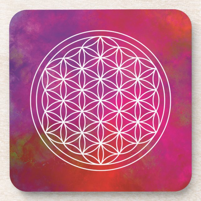 Porta-copo flor da vida geométrica sagrada (Frente)