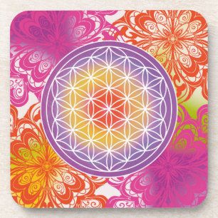 Porta-copo flor da vida, geométrico sagrado, zen, chakra,