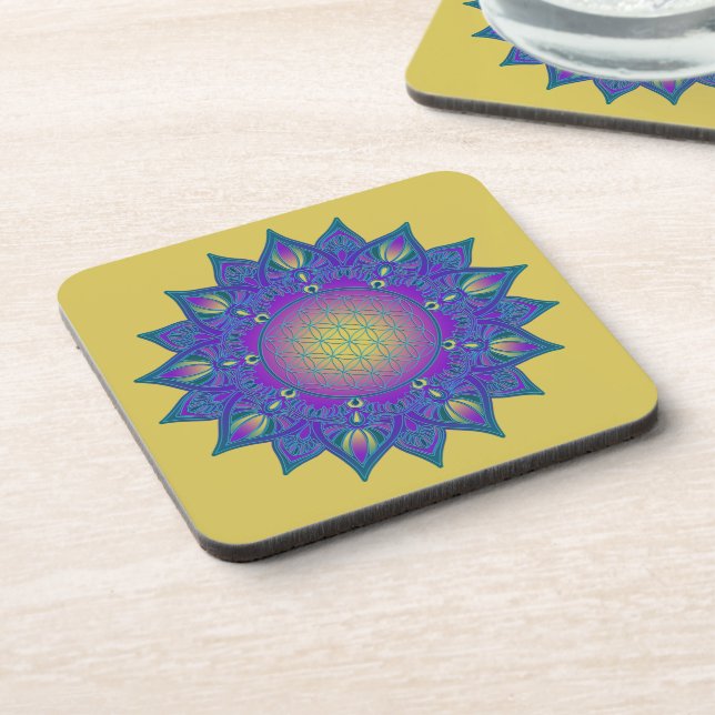 Porta-copo Flor da Vida - Mandala Indiana 3 (Left Side)