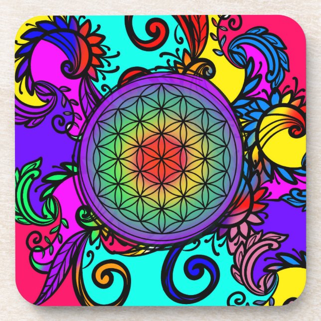Porta-copo Flor da vida zen Chakra (Frente)