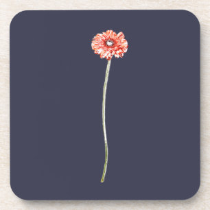Porta-copo Flor de Gerbera Vermelho Pálido