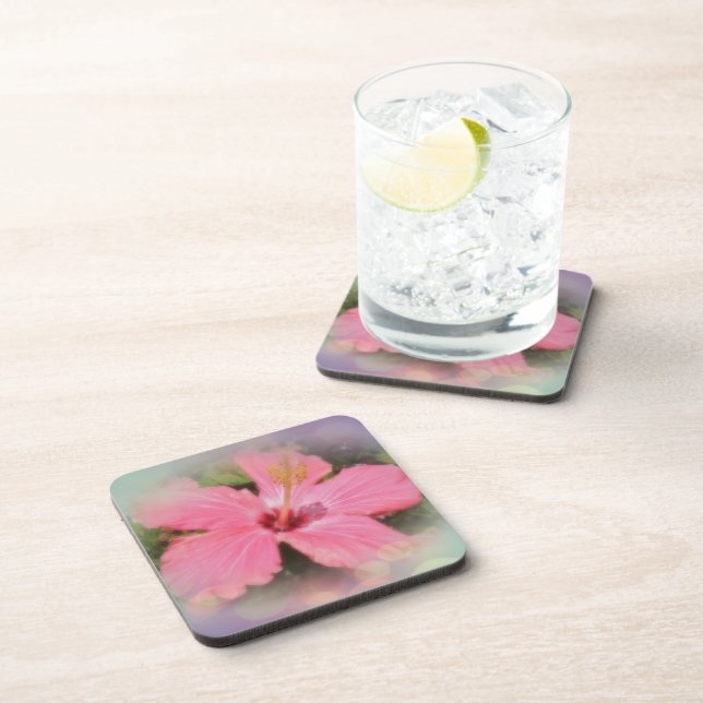Porta-copo Flor de Hibiscus Rosa (Lado Direito)
