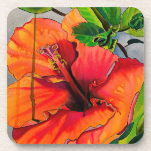 Porta-copo Flor de Neon Hibiscus Tropical