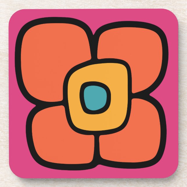 Porta-copo Flor de Primavera Retrô (Frente)