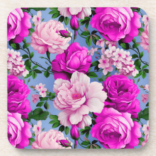 Porta-copo Flor de Rosa Roxo Grande Retro
