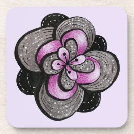 Porta-copo Flor Gótica Purple Abstrato Floral Preto