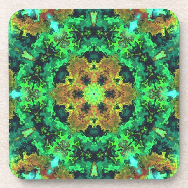 Porta-copo Flor Hipopótamo Psicodélico Laranja e Verde (Frente)