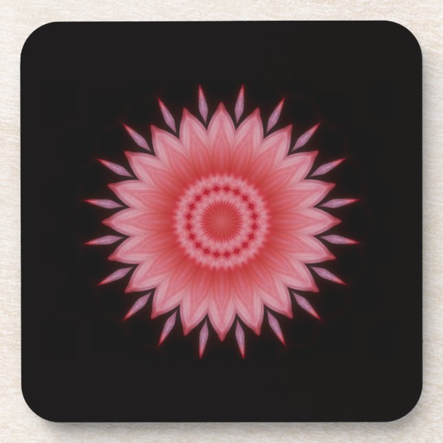 Porta-copo Flor Mandala a rosa (Frente)
