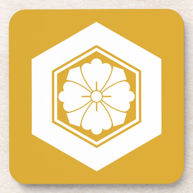Porta-copo Flor quadrada com espadas em torto (Frente)