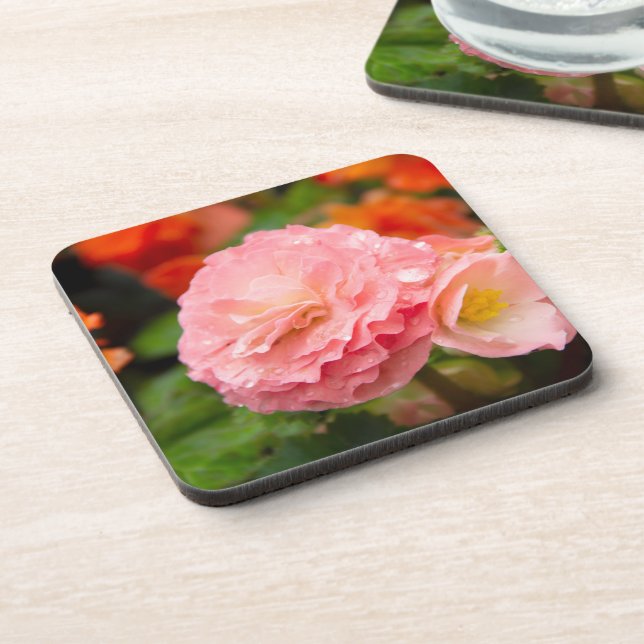 Porta-copo Flor rosa delicada após a chuva (Left Side)