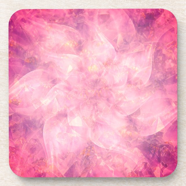 Porta-copo Flor rosa Mandala (Frente)