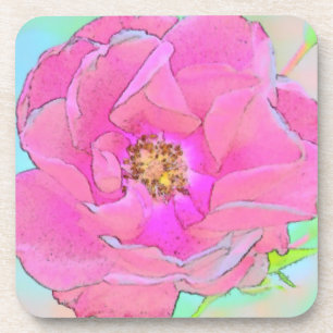 Porta-copo Flor rosa Pastel
