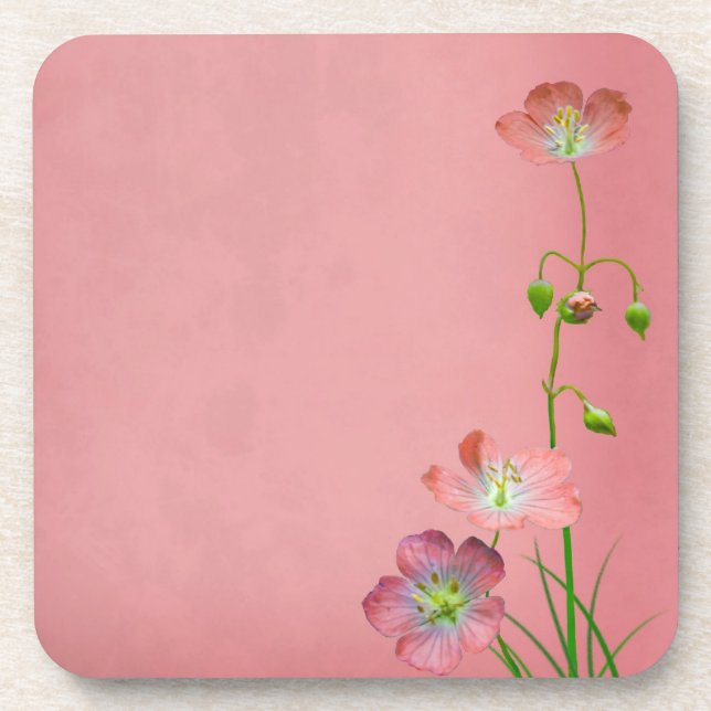 Porta-copo Flor Selvagem Rosa na Borgonha (Frente)