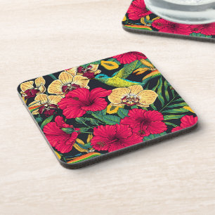 Porta-copo Florais Tropicais e Beija-flor - Botanica de Verão