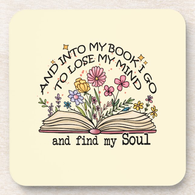 Porta-copo Floral Book Lover (Frente)