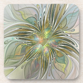 Porta-copo Floral Fantasy Moderna Arte Fractal Flor Com Doura