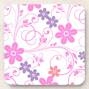 Porta-copo Floral Moderno Puro e Rosa