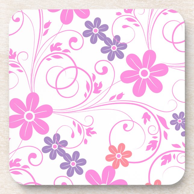 Porta-copo Floral Moderno Puro e Rosa (Frente)