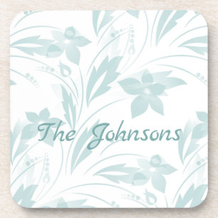 Porta-copo Floral sutil em Blues