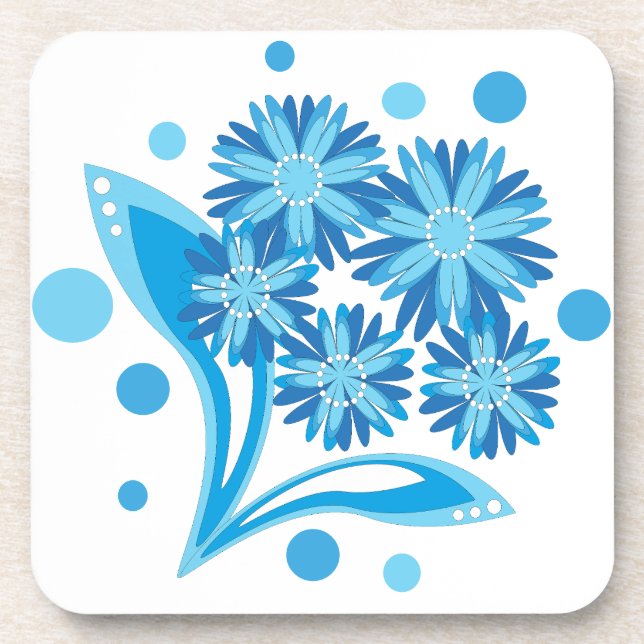 Porta-copo Flores azuis originais (Frente)