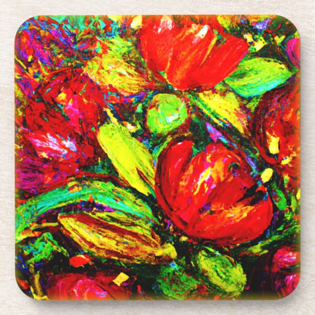 Porta-copo "Flores Bonitas" Comprar De Arte Bastante (Frente)