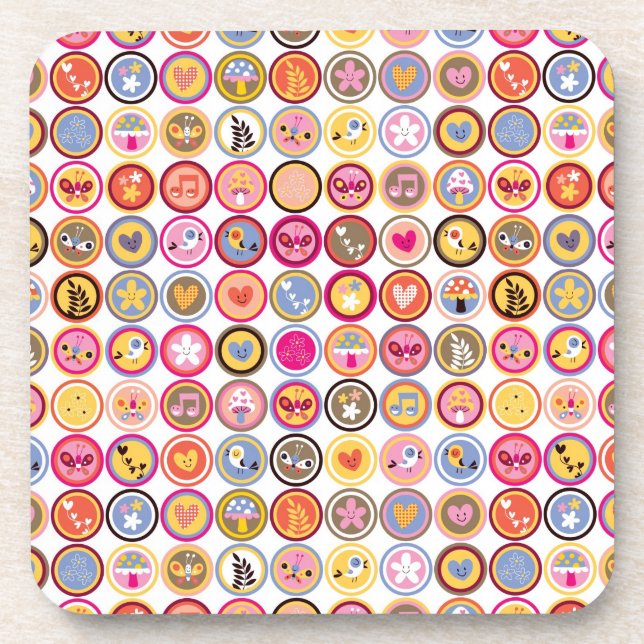 Porta-copo flores bonitos, pássaros, teste padrão dos (Frente)