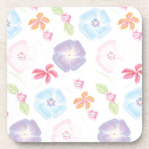 Porta-copo Flores-Cana-Molha Elegante Cor-de-Água