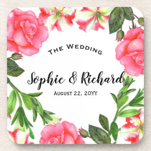 Porta-copo Flores Cor-de-Água Rosa, Corrente Círculo