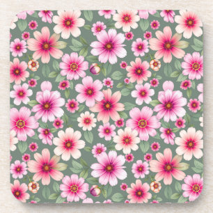 Porta-copo Flores cor-de-rosa, flores de jardim