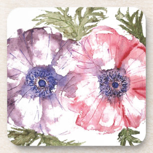 Porta-copo Flores da aguarela