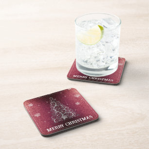 Porta-copo Flores de Árvore de Natal e Flocos de Neve Verme
