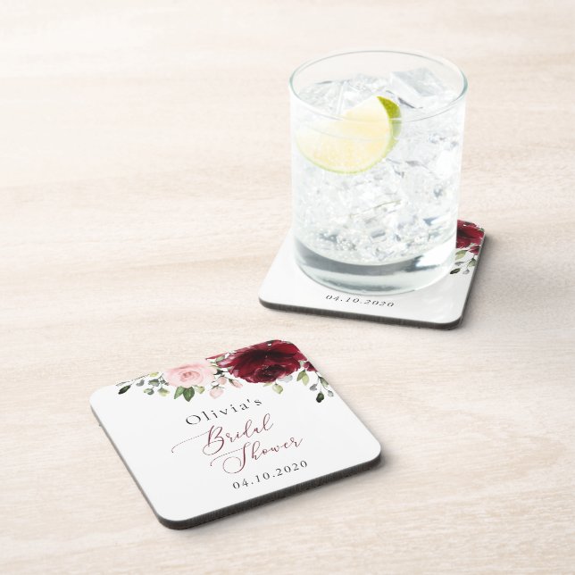 Porta-copo Flores de Borgonha, Flores Rosa, Chá de panela (Lado Direito)