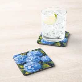 Porta-copo Flores de Hortênsia Azul Floral Aquarela