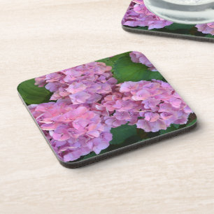 Porta-copo Flores de hortênsia rosa pastel