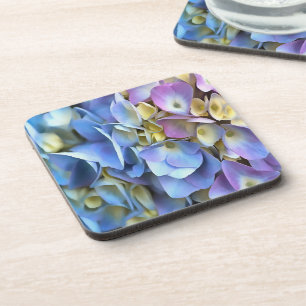 Porta-copo Flores de Hydrangea Azul e Rosa