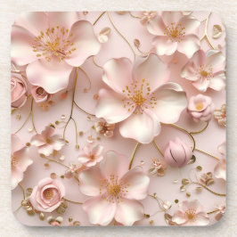 Porta-copo Flores de Pastel Rosa Bonitas