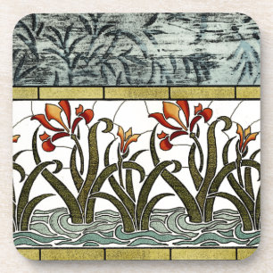 Porta-copo Flores de Vidro Estacionadas com Borda de Banho