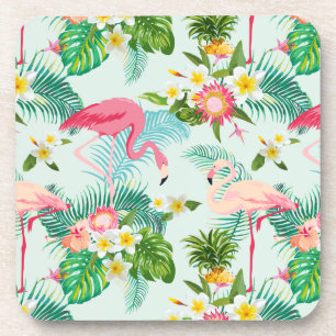 Porta-copo Flores E Aves Tropicais Vintage