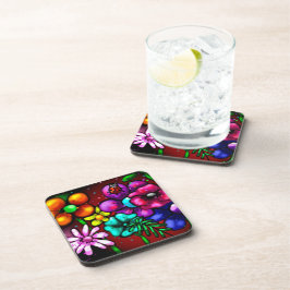 Porta-copo Flores Florais Estilo Grafite Whimsical Ladybug