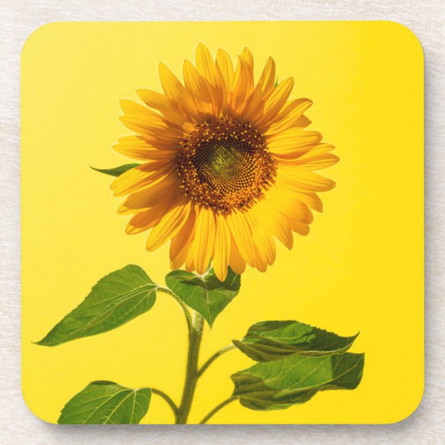 Porta-copo Flores | Girassol em amarelo (Frente)