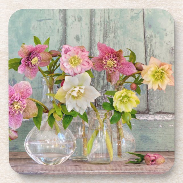Porta-copo Flores | Hellebores em Vases (Frente)