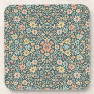 Porta-copo Flores pastosas com fundo escuro