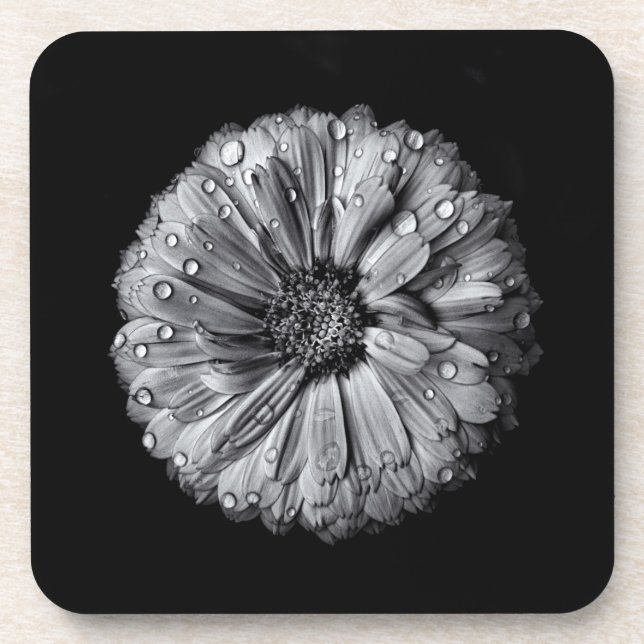 Porta-copo Flores Pretas E Brancas 10 (Frente)