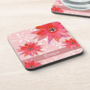 Porta-copo Flores Vermelhas Caprichosas Folhas Giratórias Adi