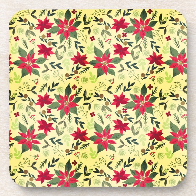 Porta-copo Flores Vermelhas Natal Padrão-11600 (Frente)