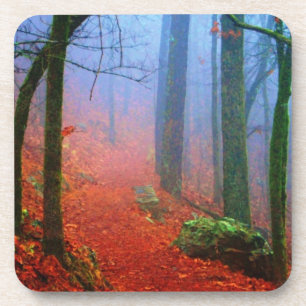 Porta-copo Floresta Pintada Outono Névoa Azul