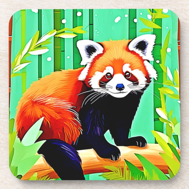 Porta-copo Floresta Red Panda Bamboo (Frente)