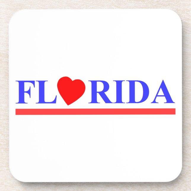 Porta-copo Florida coração vermelho (Frente)